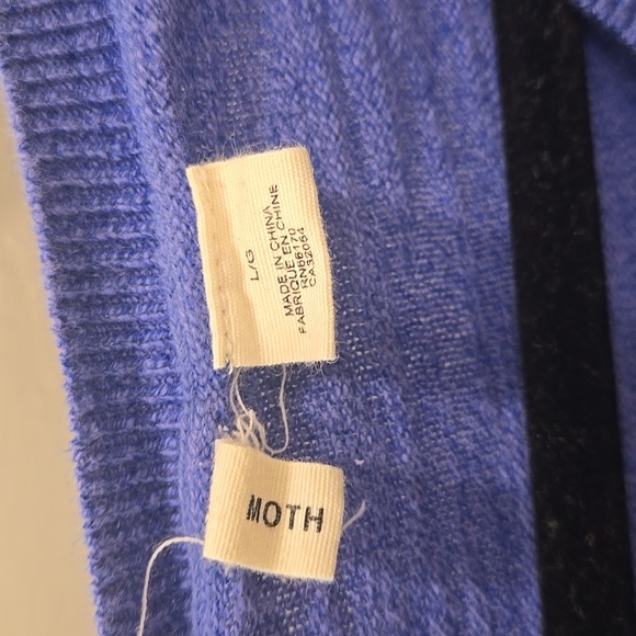 Anthropologie Moth Doman Sleeve Tunic Sweater Blue L - Picture 2 of 9